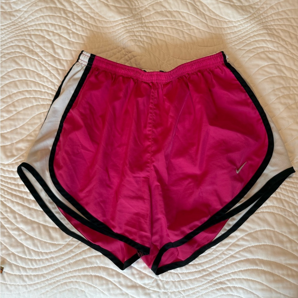 Nike Women's Pink and Black Athletic Shorts